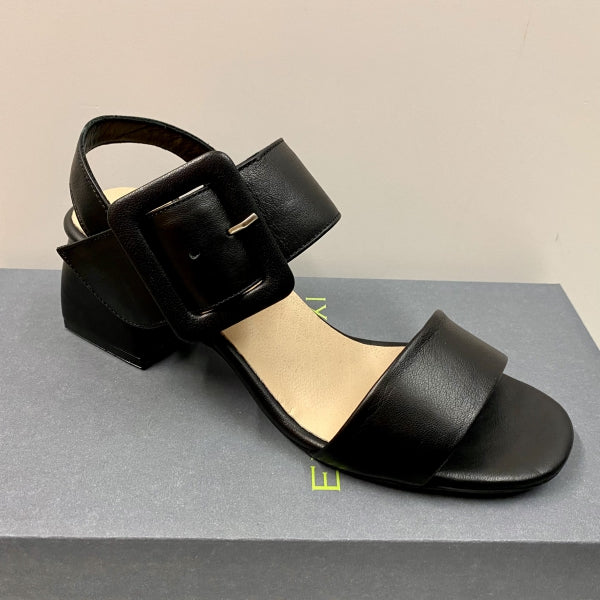 EPOCHE' XI 23308 SANDALO DOPPIA FSCIA CON FIBBIA IN PELLE NERO