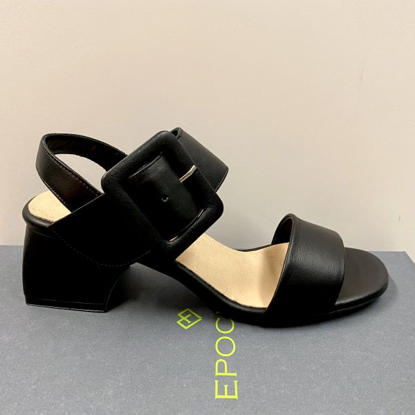 EPOCHE' XI 23308 SANDALO DOPPIA FSCIA CON FIBBIA IN PELLE NERO