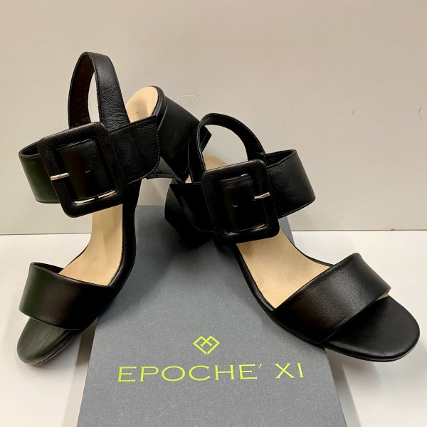 EPOCHE' XI 23308 SANDALO DOPPIA FSCIA CON FIBBIA IN PELLE NERO