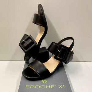 EPOCHE' XI 23308 SANDALO DOPPIA FSCIA CON FIBBIA IN PELLE NERO