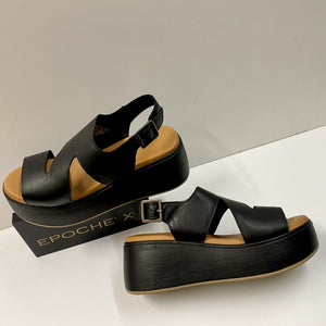 EPOCHE' XI 23785 SANDALO DONNA CON ZEPPA IN PELLE NERO
