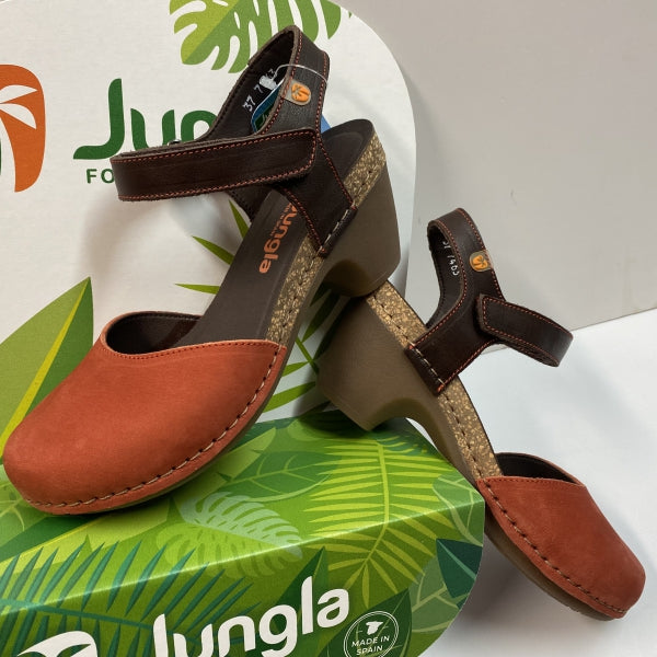 JUNGLA 7463 SLINGBACK ROSSO/MORO