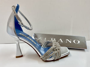 ALBANO 3266/3 SANDALO A TACCO ALTO ARGENTO CON STRASS