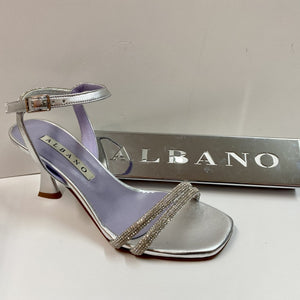 ALBANO 3261/8 SANDALO CON STRASS E CINTURINO ALLA CAVIGLIA ARGENTO
