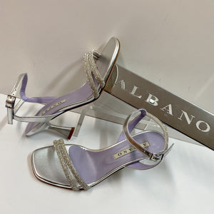 ALBANO 3261/8 SANDALO CON STRASS E CINTURINO ALLA CAVIGLIA ARGENTO