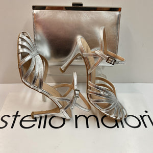 STELIO MALORI VENERE 12 SANDALO DONNA IN LAMINATO ARGENTO