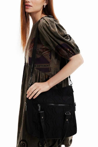 DESIGUAL A76 Borsa con cerchio in rilievo black