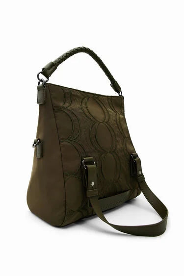 DESIGUAL A 76 Borsa con cerchio in rilievo kaki