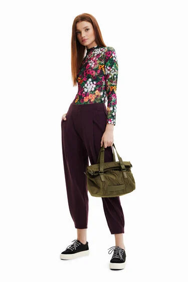 DESIGUAL A 76 Borsa con cerchio in rilievo kaki