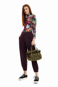 DESIGUAL A 76 Borsa con cerchio in rilievo kaki