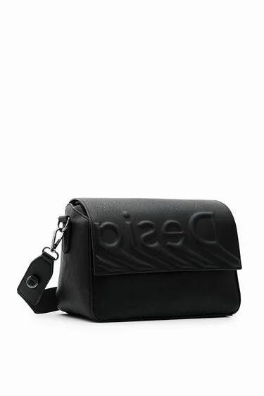 DESIGUAL PA8 Borsa a tracolla in tinta unita con logo black
