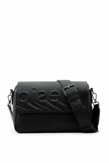 DESIGUAL PA8 Borsa a tracolla in tinta unita con logo black