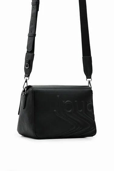 DESIGUAL PA8 Borsa a tracolla in tinta unita con logo black