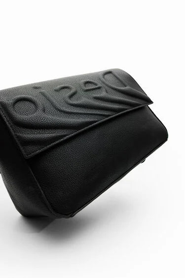 DESIGUAL PA8 Borsa a tracolla in tinta unita con logo black