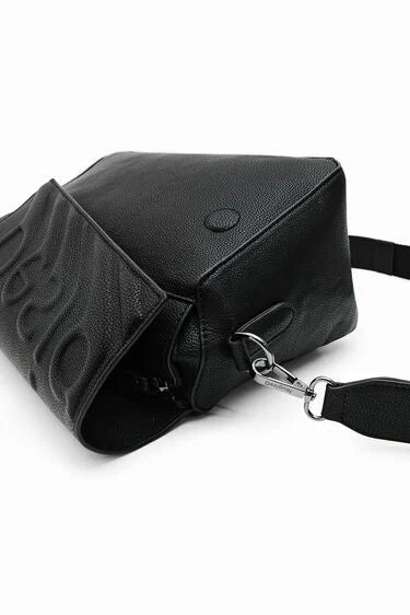 DESIGUAL PA8 Borsa a tracolla in tinta unita con logo black