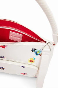 DESIGUAL SAXPA6 BORSA TRACOLLA PICCOLA FIORI WHITE