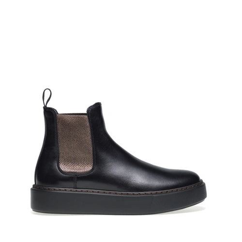 FRAU 41S7 BEATLES IN PELLE CON ELASTICO METALLIZZATO NERO