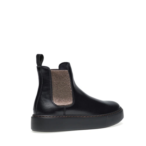 FRAU 41S7 BEATLES IN PELLE CON ELASTICO METALLIZZATO NERO