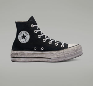 CONVERSE 564527C CHUCK TAYLOR ALL STAR PLATFORM SMOKED CANVAS HIGH TOP BLACK