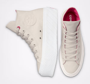 CONVERSE 571676C SURFACE FUSION LIFT 2X PLATFORM CHUCK TAYLOR ALL STAR BEIGE