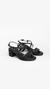 NERO GIARDINI E012262D SANDALI DONNA IN PELLE E CAMOSCIO NERO