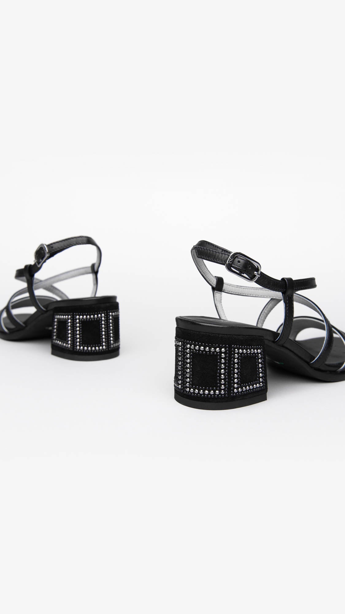 NERO GIARDINI E012262D SANDALI DONNA IN PELLE E CAMOSCIO NERO