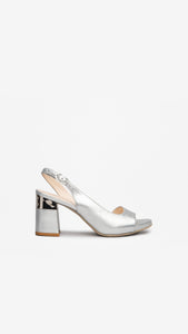 NERO GIARDINI E012862DE SANDALI DONNA IN PELLE ARGENTO