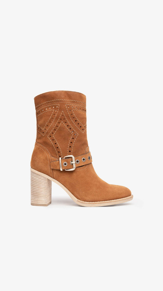 NERO GIARDINI E217900D STIVALETTI DONNA IN CAMOSCIO TABACCO