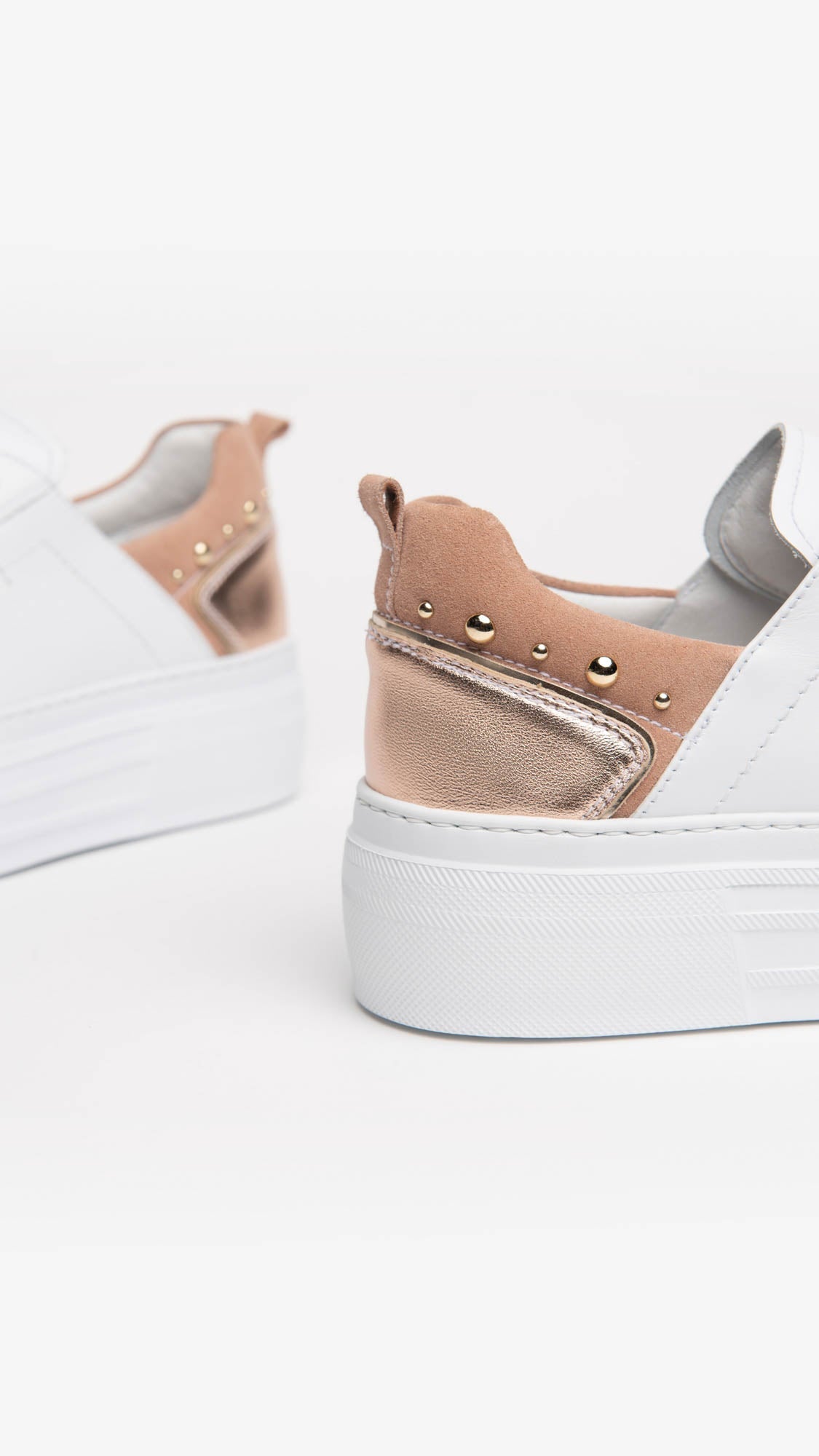 NERO GIARDINI E218152D SNEAKERS DONNA IN PELLE E CAMOSCIO BIANCO