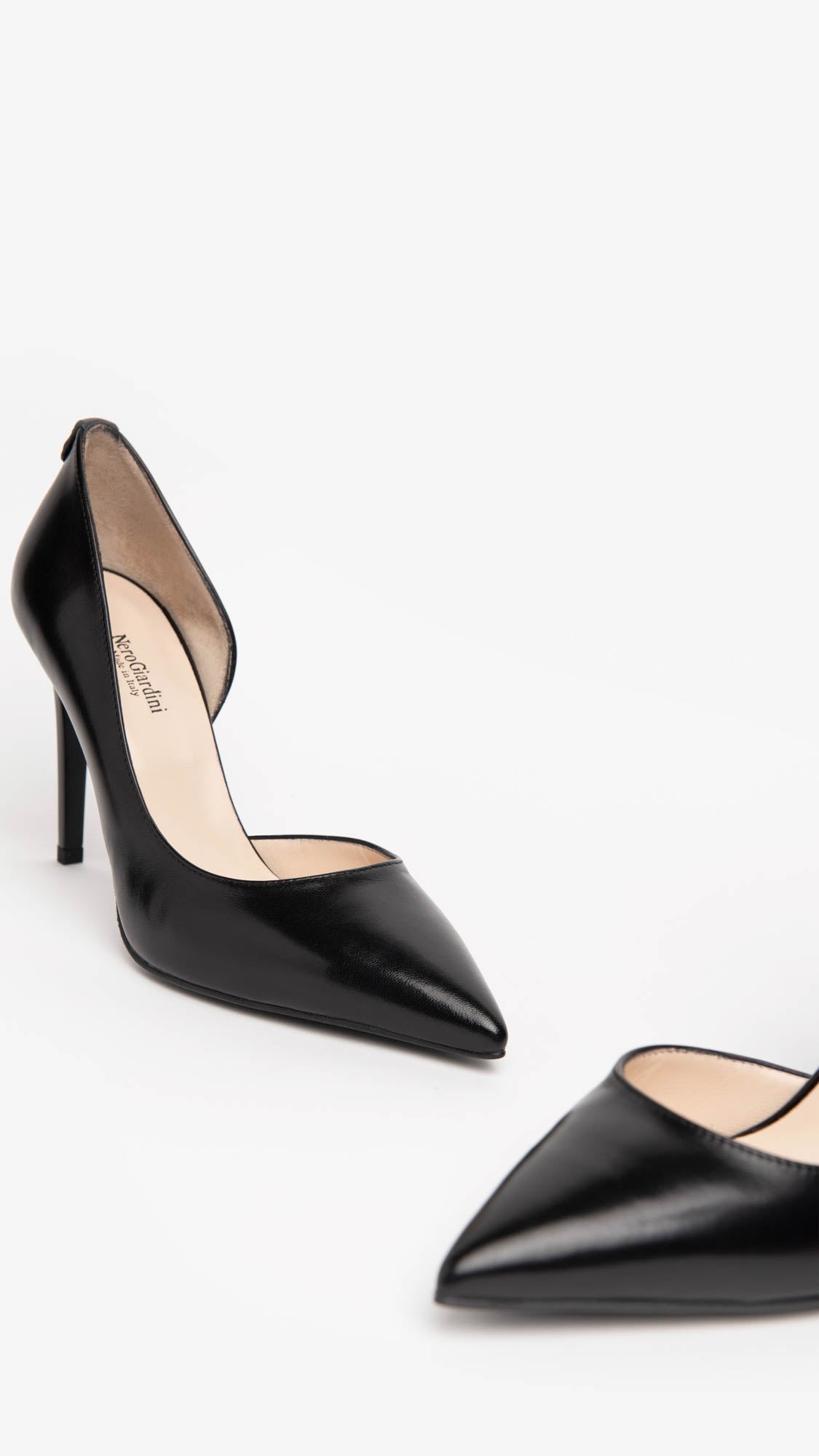 NERO GIARDINI E218331DE DECOLLETE DONNA IN PELLE NERA