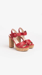 NERO GIARDINI E218631D SANDALI DONNA IN PELLE PAPAVERO
