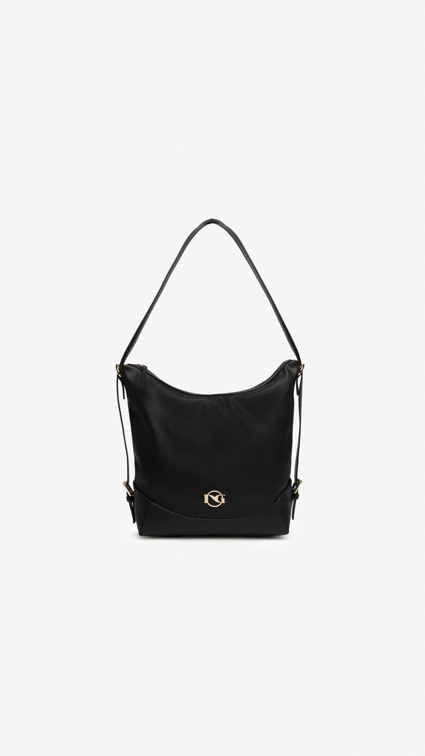 NERO GIARDINI E 242000D BORSA HOBO DA DONNA IN MATERIALE TECNICO NERO