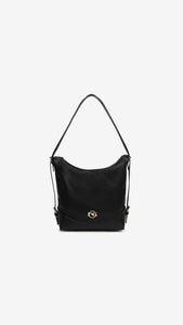 NERO GIARDINI E 242000D BORSA HOBO DA DONNA IN MATERIALE TECNICO NERO