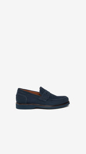 NERO GIARDINI E302790UE MOCASSINI IN CAMOSCIO BLU