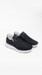 NERO GIARDINI E302811U SNEAKERS IN CAMOSCIO NAVY