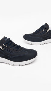 NERO GIARDINI E302811U SNEAKERS IN CAMOSCIO NAVY