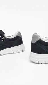 NERO GIARDINI E302811U SNEAKERS IN CAMOSCIO NAVY