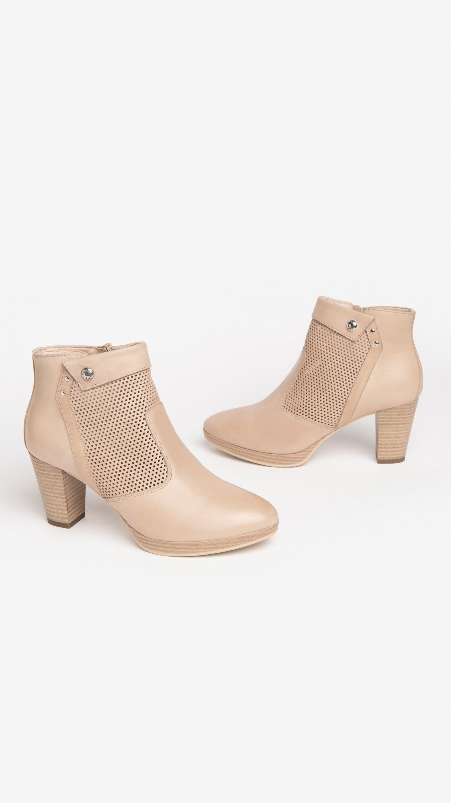 NERO GIARDINI E306230D TRONCHETTI IN PELLE CHAMPAGNE DM CALZATURE