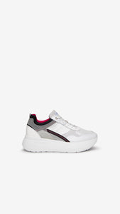 NERO GIARDINI E306384D SNEAKERS IN PELLE E CAMOSCIO BIANCO