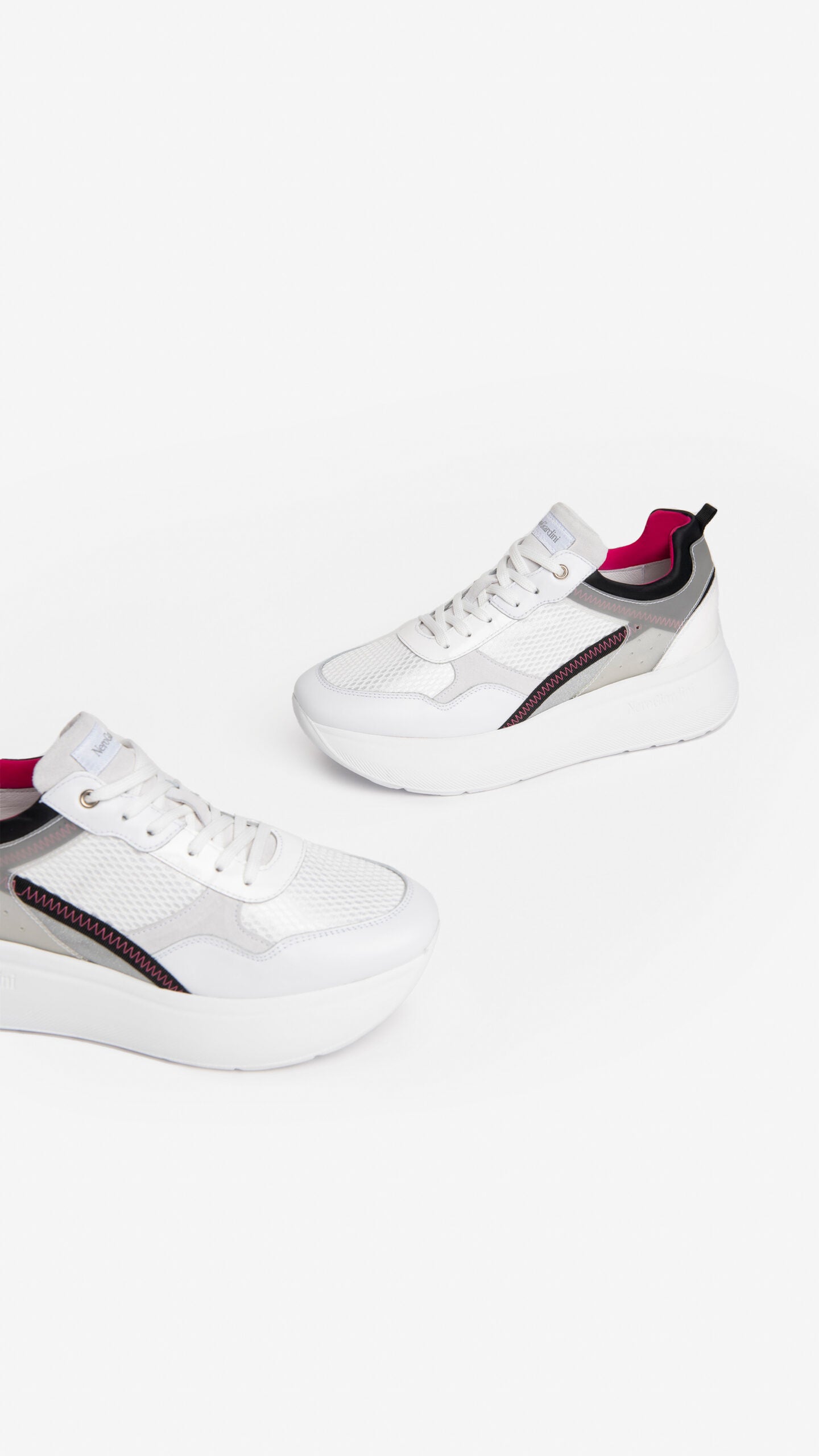 NERO GIARDINI E306384D SNEAKERS IN PELLE E CAMOSCIO BIANCO