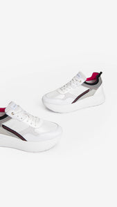 NERO GIARDINI E306384D SNEAKERS IN PELLE E CAMOSCIO BIANCO