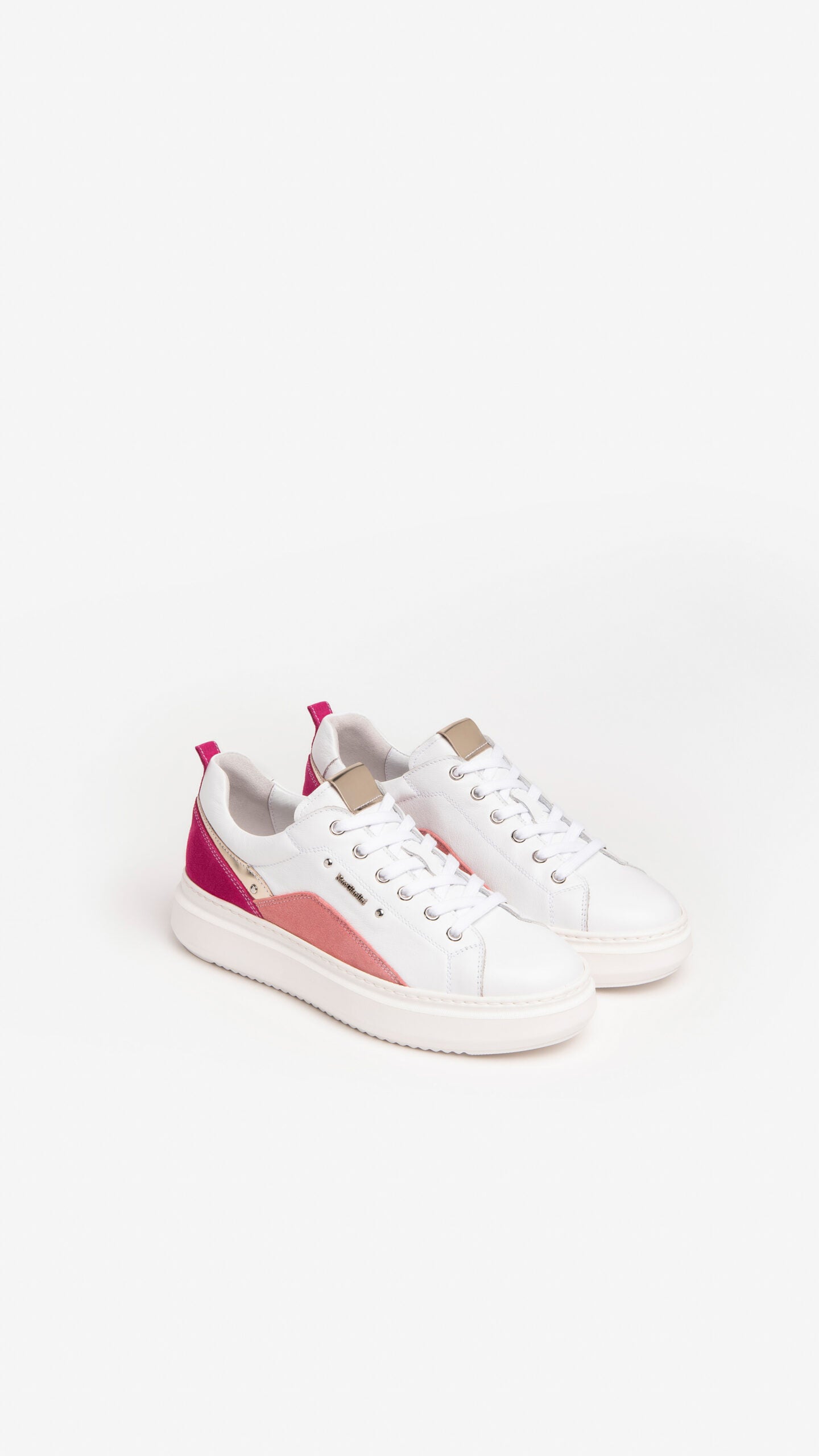 NERO GIARDINI E306553D SNEAKERS IN PELLE E CAMOSCIO BIANCO