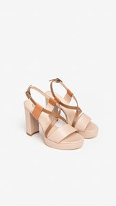 NERO GIARDINI E307542D SANDALI DONNA IN PELLE CIPRIA
