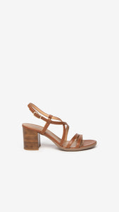 NERO GIARDINI E307560D SANDALI DONNA IN PELLE COGNAC