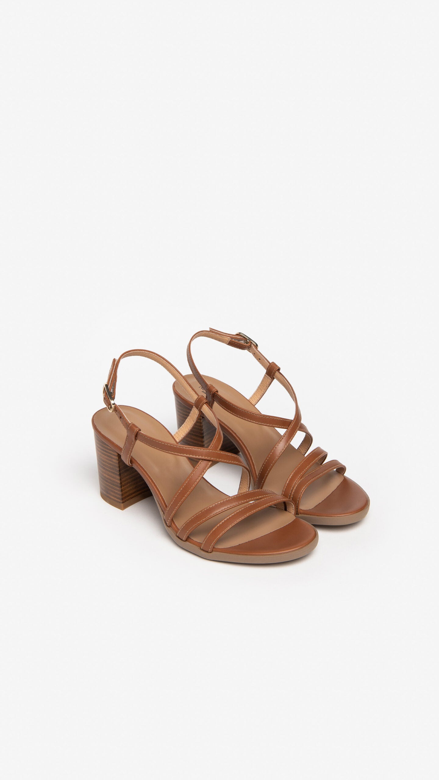 NERO GIARDINI E307560D SANDALI DONNA IN PELLE COGNAC