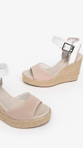 NERO GIARDINI E307640D SANDALI DONNA IN PELLE E CAMOSCIO BEIGE
