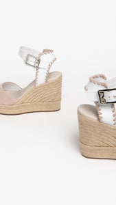 NERO GIARDINI E307640D SANDALI DONNA IN PELLE E CAMOSCIO BEIGE