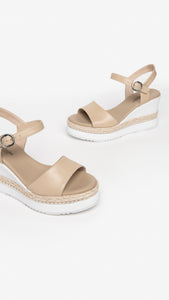 NERO GIARDINI E307690D SANDALI DONNA IN PELLE LINO
