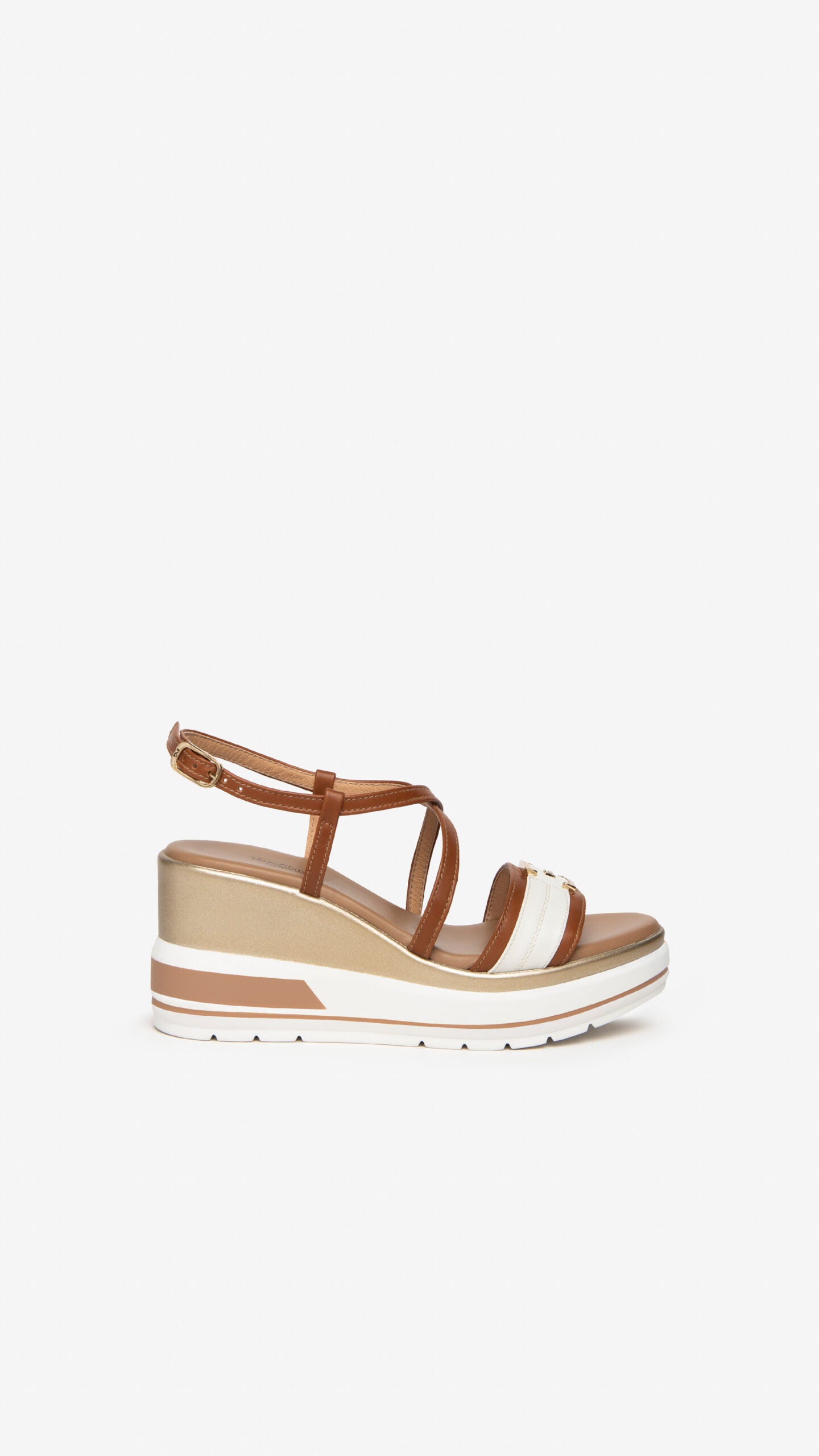 NERO GIARDINI E307701D SANDALI DONNA IN PELLE COGNAC