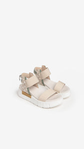 NERO GIARDINI E307841D SANDALO DONNA IN PELLE LATTE